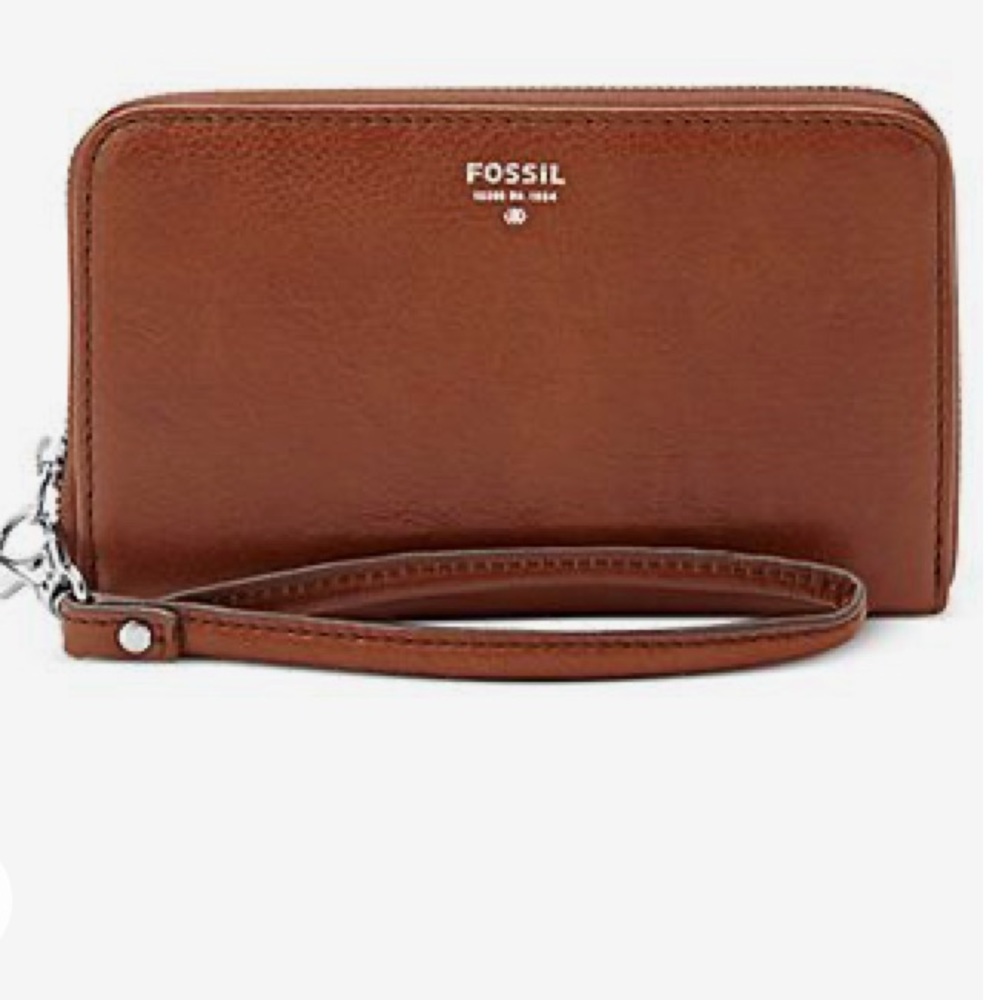 Fossil Brown Leather Wristlet